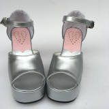 Matte Black High Heel Platform Lolita Sandals