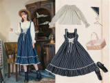 Jennifer~ Vintage Stripe Lolita Corset Salopette -OUT