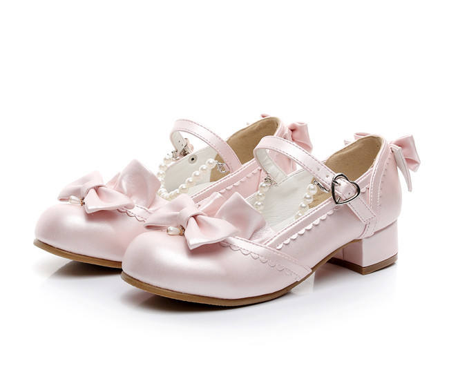 Cinderella~ Sweet Bow Beadchain Lolita Shoes