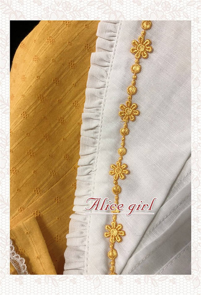 Alice Girl ~Sunflower Classic Lolita Short Sleeves OP - Green Size L - In Stock