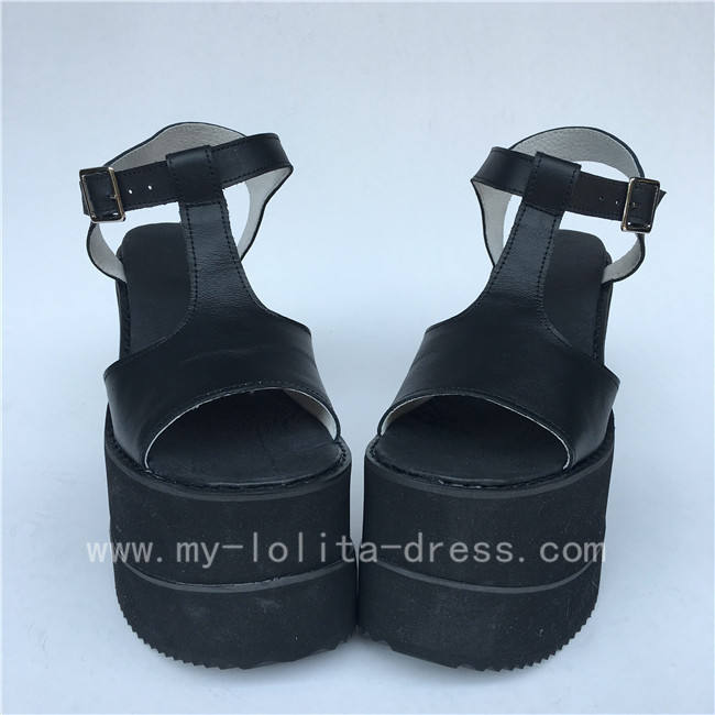 Cream Yellow T Strap Lolita Sandals