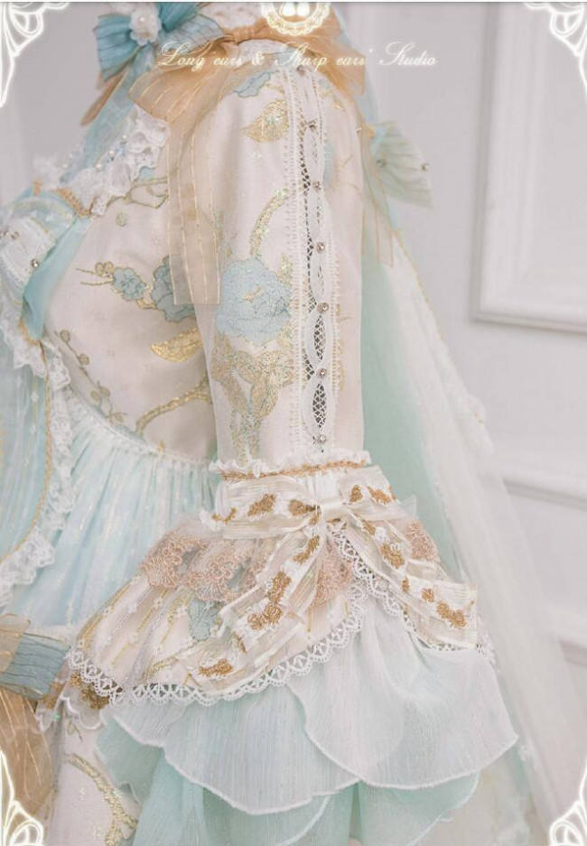Ode to Love and Vows ~Luxury Lolita Fullset (OP + Necklace + Wristcuffs + Bonnet + Back Yarn) -Ready Made