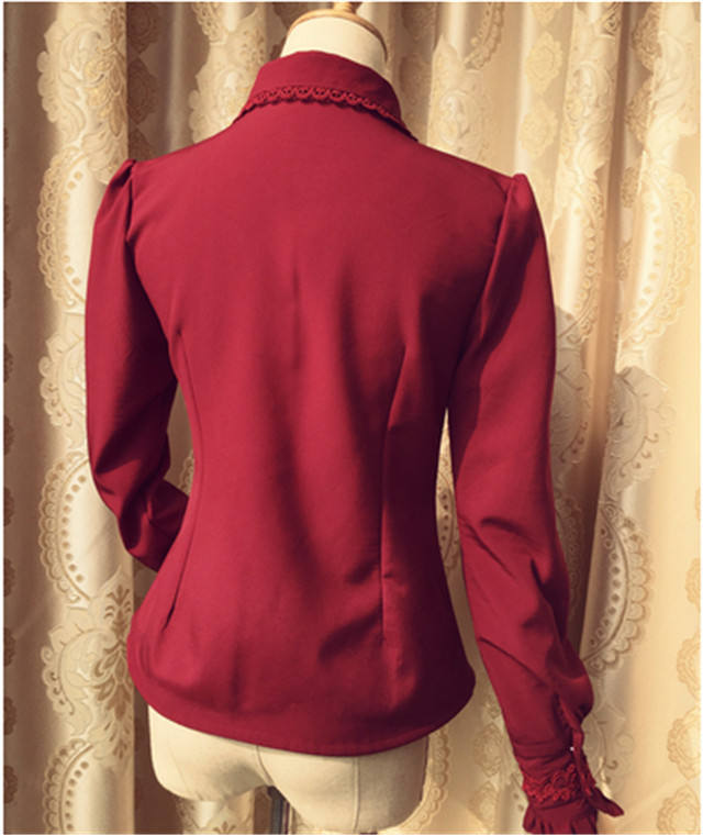 Elegant Thickening Thermal Lolita Lapel Blouse for Winter