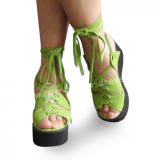 Sweet Green High Platform Lolita Sandals
