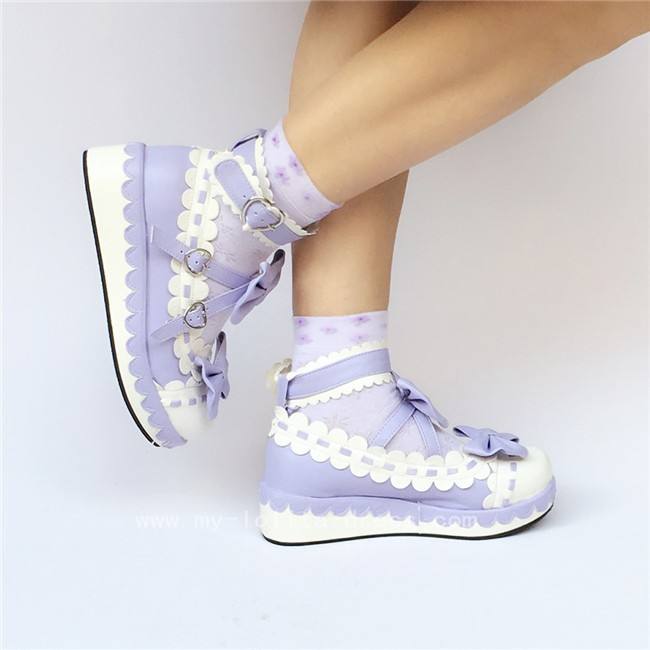 Sweet Red Whtie Lolita High Platform