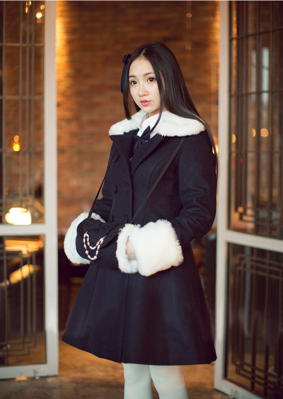 Princess Faith Elegant Lolita Long Coat with Detachable Cape