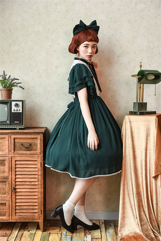 Memory of Floria~ Vintage Lolita OP Short/Long Version-Ready Made