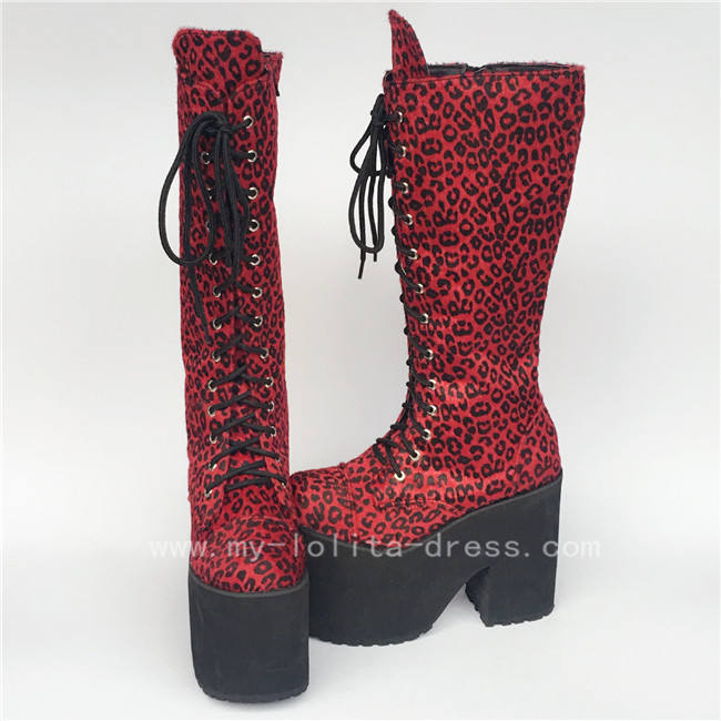 Beautiful White Matte Lace-up Knee Lolita High Boots