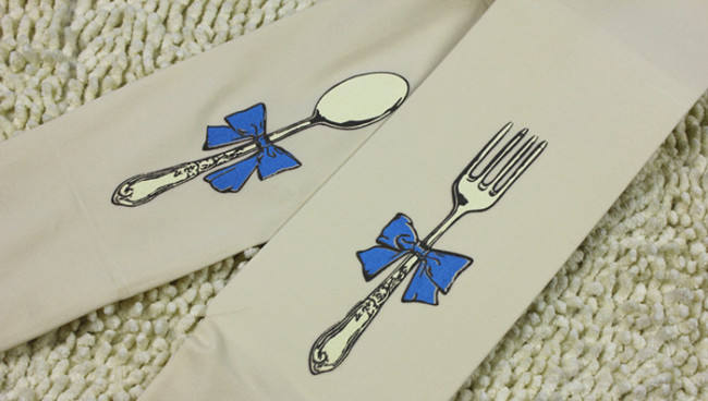 Mu Fish Knife and Forks Lolita Tights