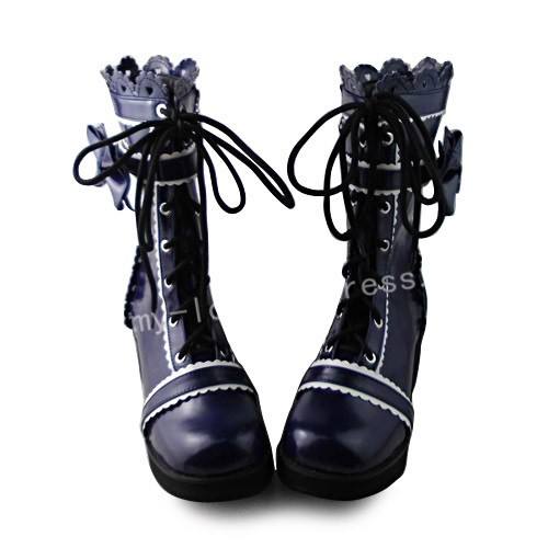 Beautiful Navy Blue& White Boots - 2 Versions