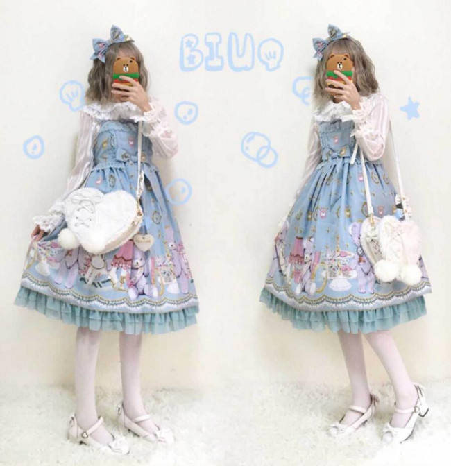 Repair of Love/Star~ Sweet Lolita Fur Hand Bag/Cross-body Bag
