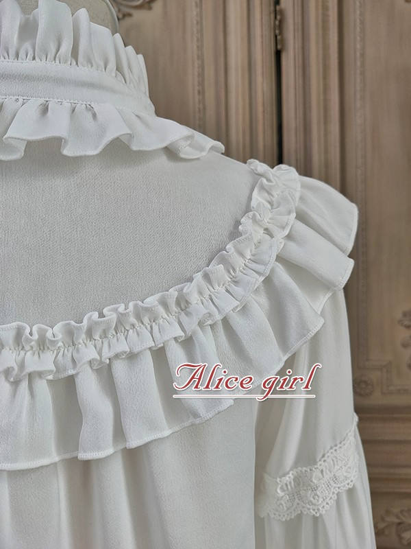 Alice Girl ~Gingham Teddy Vintage Velvet Lolita Blouse - Black Size L  In Stock