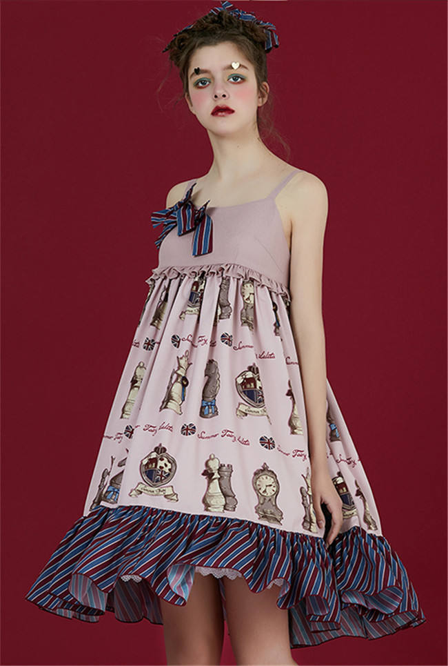 Checkers~ Sweet Printed JSK Dress -out