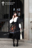 Gothic Black Printed Chiffon High Waist Lolita Skirt
