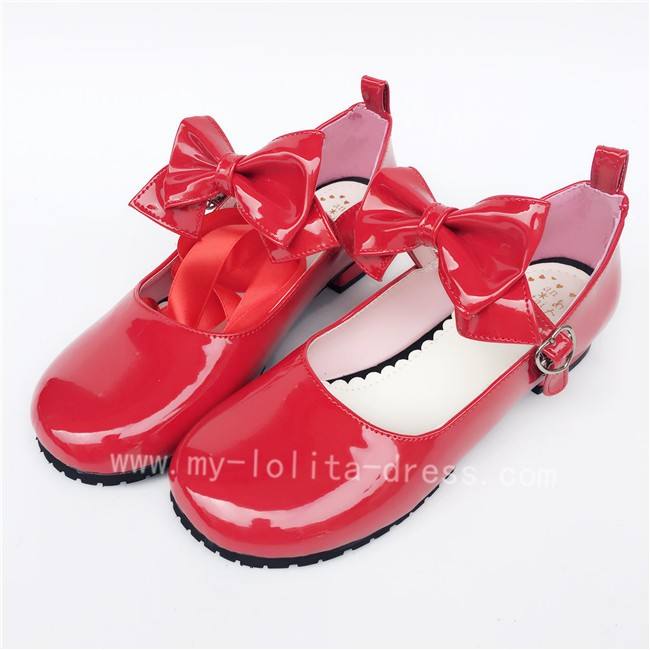 Black Long Belt Lolita Shoes