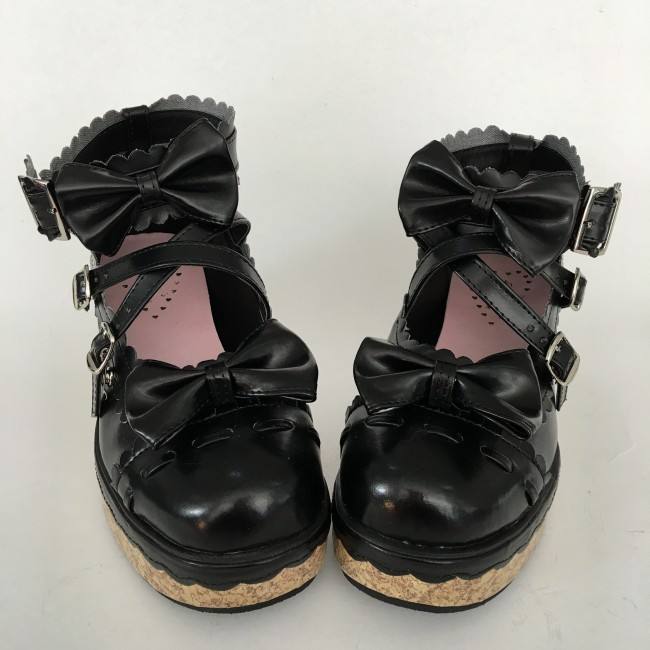 Shiny Purple Bows Lolita Shoes