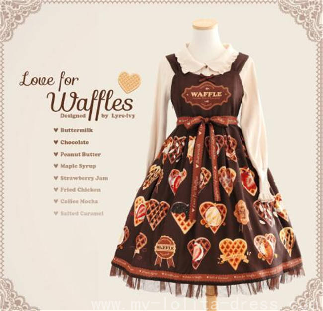 Love for Waffles ~ Sweet Lolita Jumper -2 Versions Ready Made