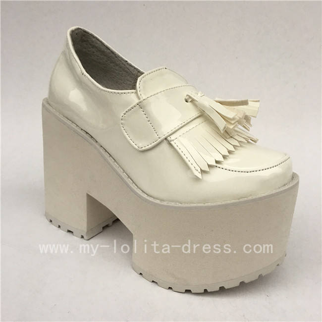 Gothic Matte Black Lolita High Platform Shoes 2 Versions