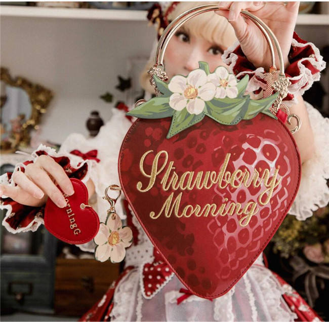 A Strawberry~Sweet Bows Lolita cross bag -Ready Made