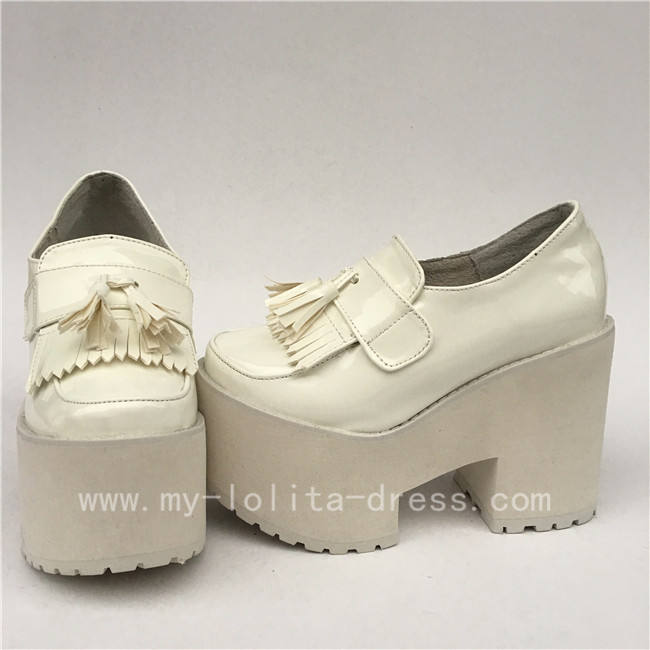 Gothic Matte Black Lolita High Platform Shoes 2 Versions