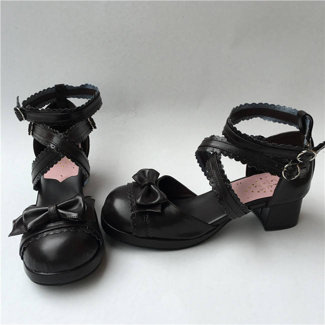 Square Heel Bow Lolita Sandals