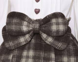 Tommy Bear ~Brown Gingham Fake Two-pieces Lolita OP -OUT