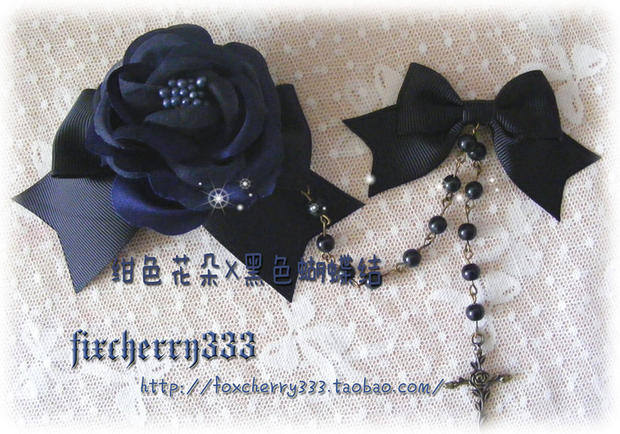 Sweet Rose and Bow Hairpin Set -In Stock