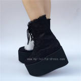 Black Lace Lolita High Platform Boots