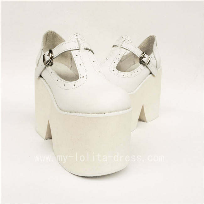 Lady's Gothic Matte Black Lolita Heels High Platform