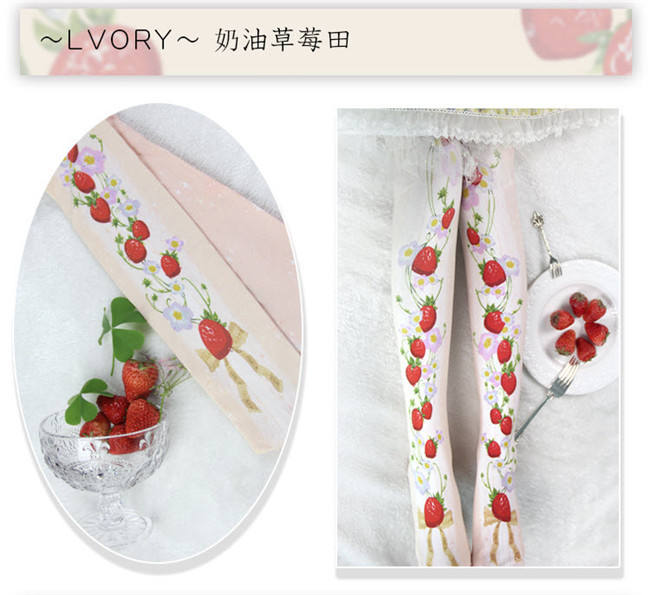 Straberry Garden&Star- Sweet Lolita Tights
