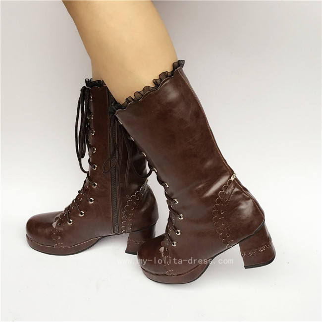 Sweet Coffee Lolita Mid-calf Boots
