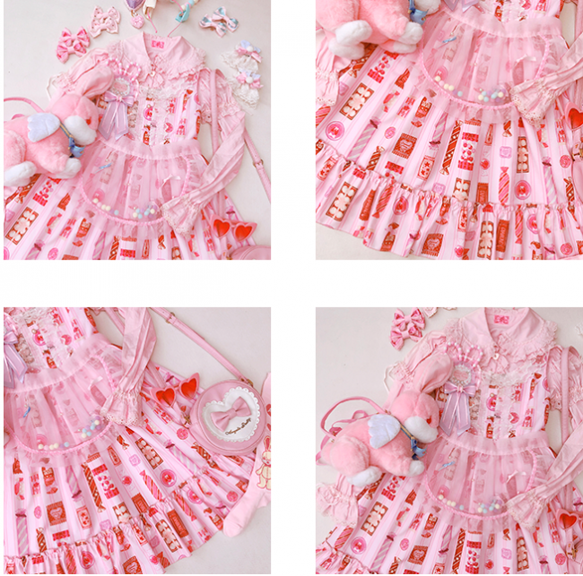 Diamond Honey ~Candy Store Sweet Lolita Jumper -3 Pink L in Stock