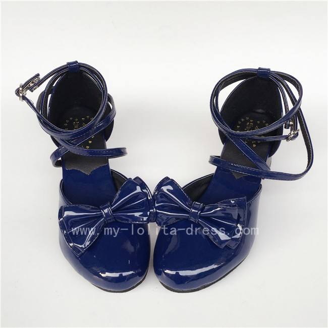 Navy Blue High Heel Girls Summer Lolita Sandals