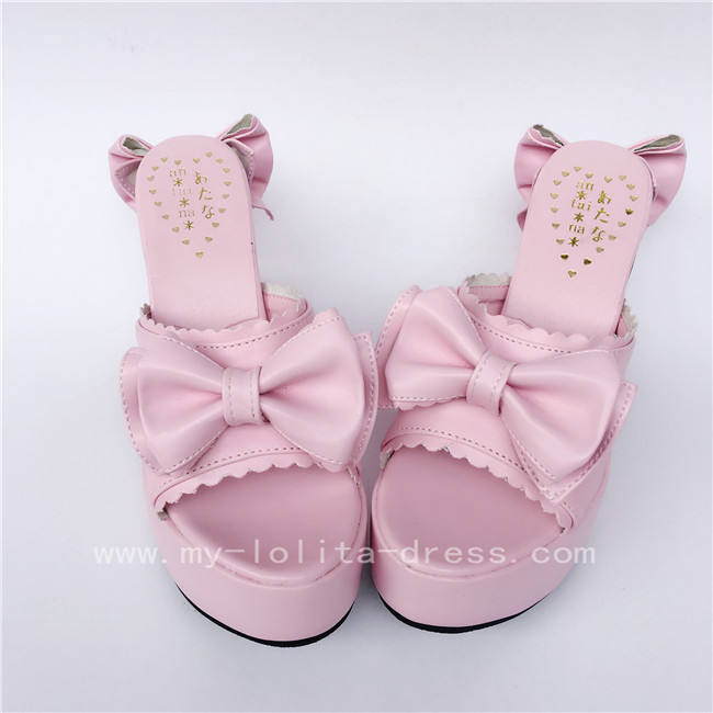 Sweet Pink Square Heels Lolita Sandals
