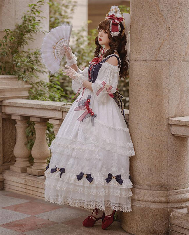Little Dipper ~White Snow Lolita Vest + OP Set Short/Long Version