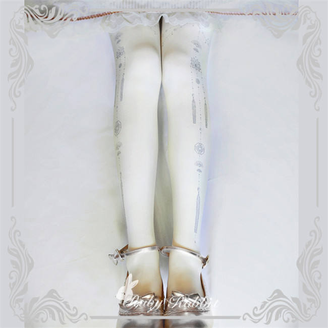 Ruby Rabbit ~Yin and Yang  Pendant~ Lolita Printed Tights