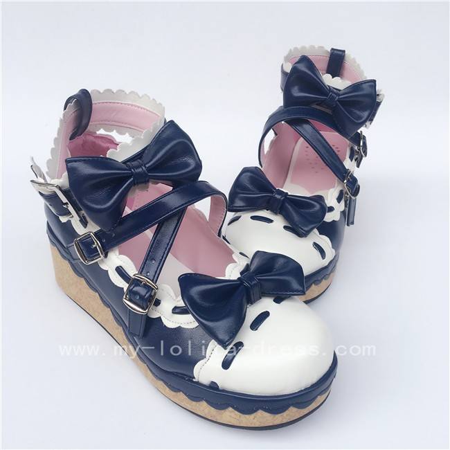 Shiny Purple Bows Lolita Shoes