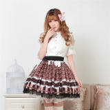 Sweet Chocolates Printed Lolita Pleated Skirt