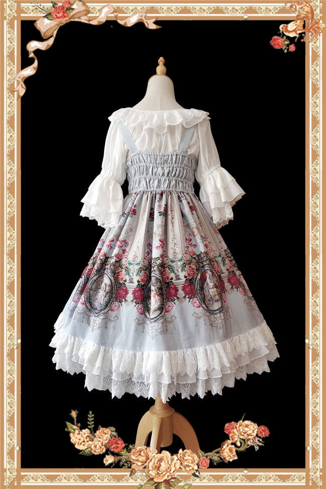 Royal Mural~ Sweet Lolita Printed JSK+Headbow-Ready Made