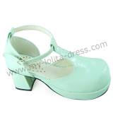 Shiny Mint T-strap Lolita Sandals
