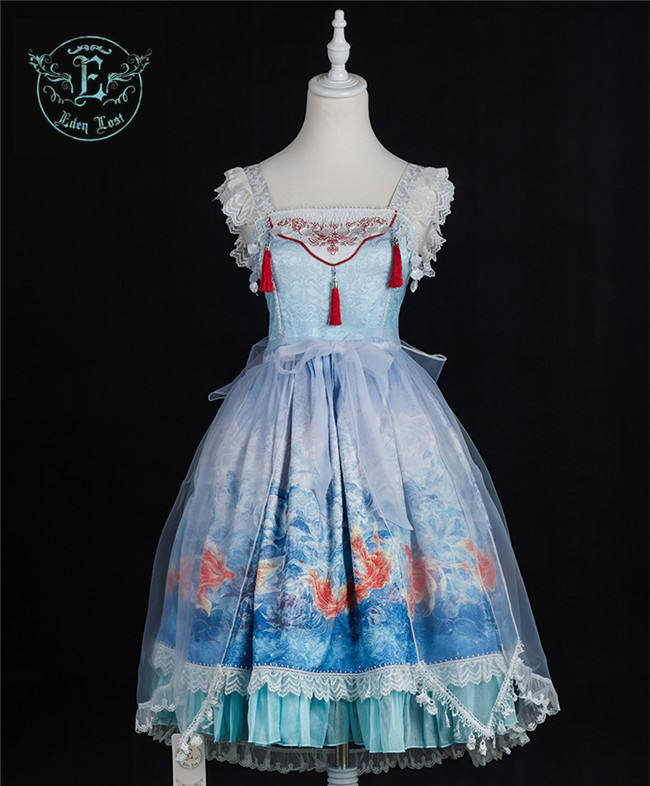 Fishes Playing Lotus Pond~ Qi Lolita JSK -Pre-order  Closed