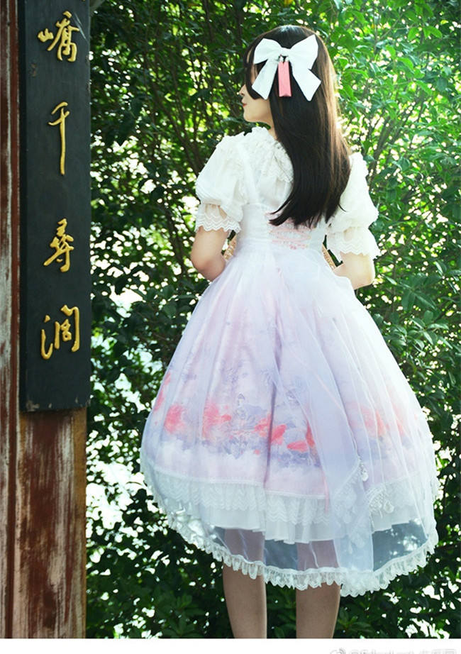 Fishes Playing Lotus Pond~ Qi Lolita JSK -Pre-order  Closed