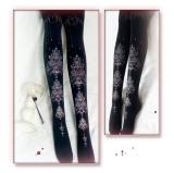 Yidhra -Flikering Light and The Sirens Song- Gold-stamping Printed Gothic Lolita Tights out