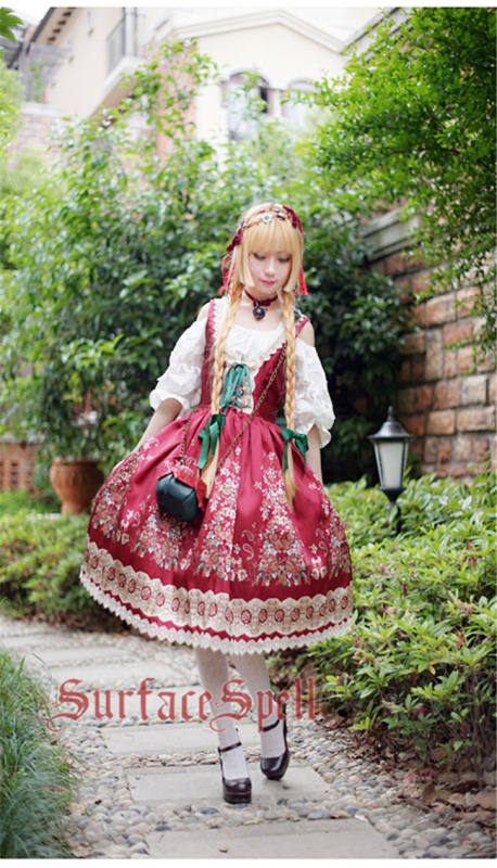 Surface spell ~AlpenRose~ Gothic Ethnic Lolita Puff Sleeves Blouse