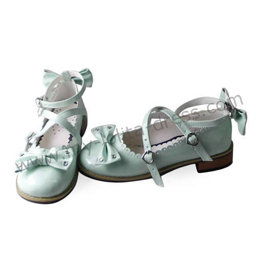 Sweet Black Beads Bows Lolita Shoes Flats Tea Party Heels