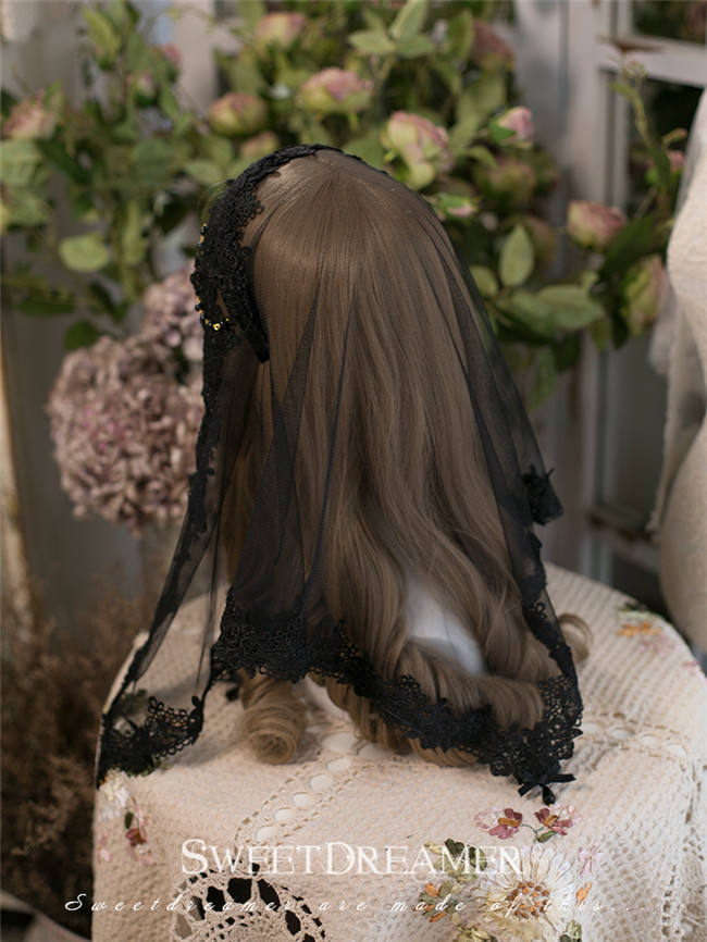 Sweet Dreamer Lace Beads Headbow and Veil Sets