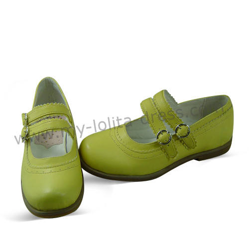 Cream Yellow 2 Straps Lolita Shoes