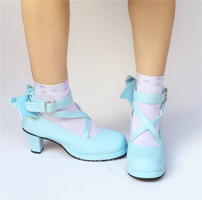 Red Bow Lolita Shoes for Girls