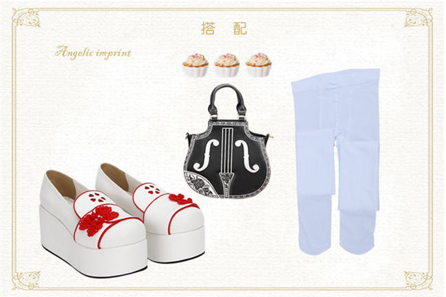 Angelic Imprint- Sweet Double Bows Embroidery Round Toes Qi Lolita High Platform Shoes