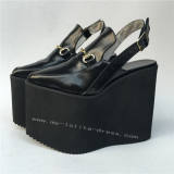 High Platform Black Matte Lolita Shoes